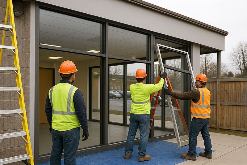 Modern commercial office building suitable for C-PACE upgrades